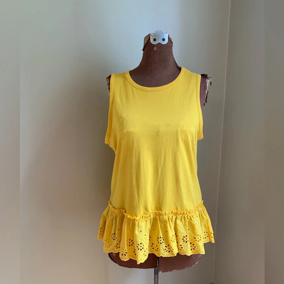 J crew tank top, ruffle, lace , - Picture 1 of 7